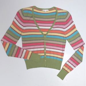 Vertigo Paris sherbert shades striped cotton sweater, size XS